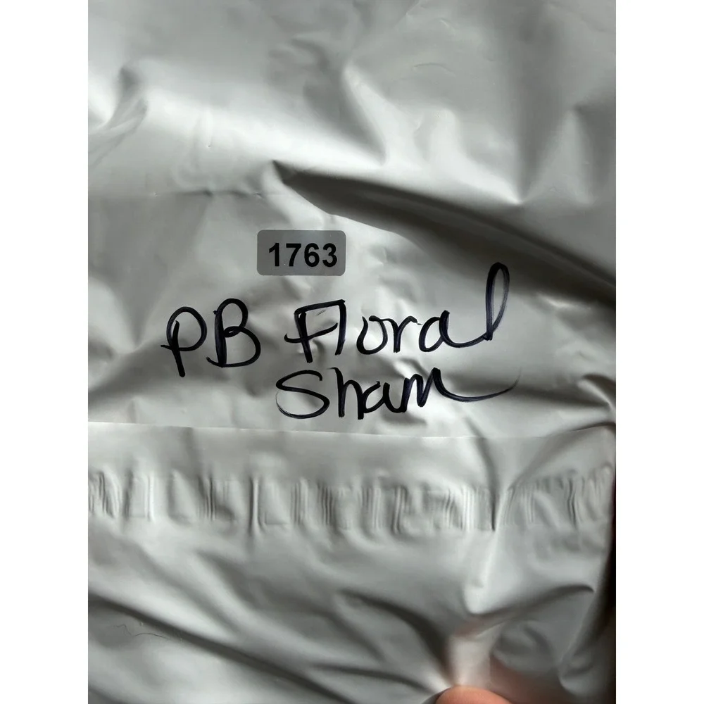 Pottery Barn Pippa Euro‎ Pillow Sham Floral Botanitcal Organic Cotton 30x30